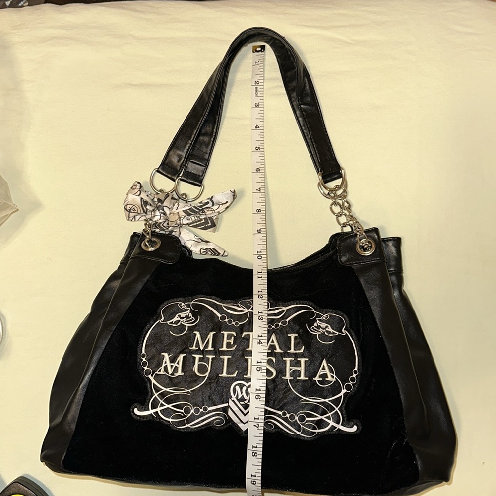 Metal Mulisha Black Logo Tote Bag with Chain Straps - Picture 5 of 13